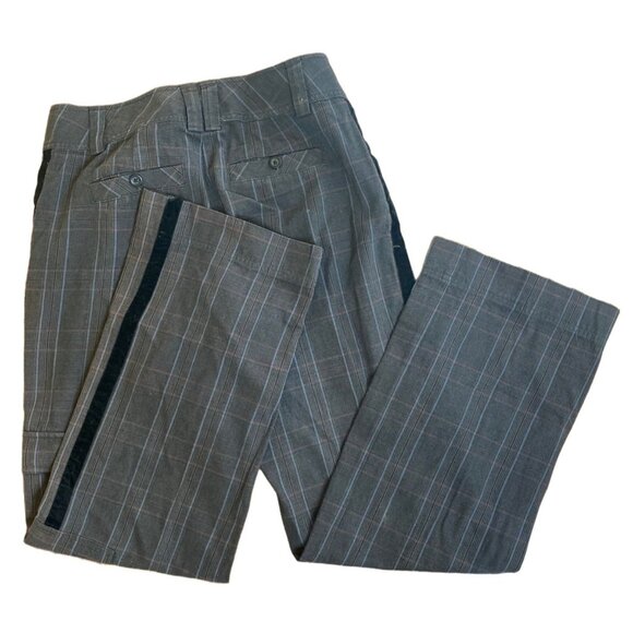 Cabi Womens Plaid Pants Size 2 Gray 100% Cotton Straight Leg Stylish Comfortable - Picture 3 of 5